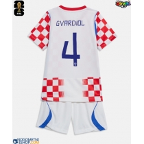Otroški Nogometni dresi Hrvaška Josko Gvardiol #4 Domači SP 2026 Kratek Rokav (+ Kratke hlače)